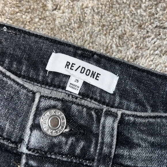 NWT RE/DONE 70's Crop Boot Jeans Stone Noir Size 25